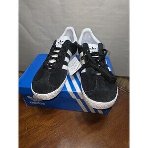 Adidas Gazelle J Black White Suede Sneakers Youth 6.5 Womens 7.5 BB2502 NWT